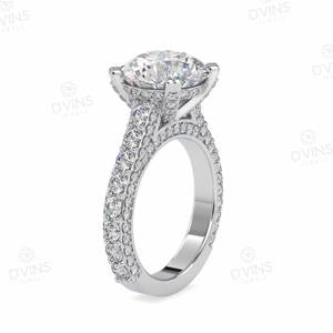 Madison Bague de fiançailles en diamant naturel rond 1.5ct Style classique avec diamant naturel VVS Or 18 carats Fêtes 14 carats - Product Image 2