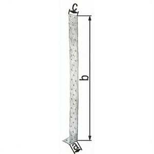 Anclaje de Acero Plano para Hormigón de 205 x 40 x 40 mm, Acero Crudo de 2 mm de Espesor con Galvanizado Sendzimir Serie GAH - Paquete de 10 para Cobertizos y Almacenamiento - Product Image 3