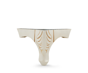 Pata de Mueble Tradicional en Forma de T de Plástico Resistente de 14 cm con Patrón de Crema Capuchino Perla para Sala de Estar o Taller - Product Image 1