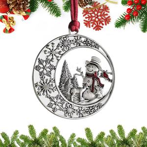 Calcetín de Metal Chapado en Plata Colgante Adorno Decorativo de Navidad PARA LA Decoración Festiva del Árbol de Vacaciones y Decoración del Hogar Pieza de Regalo - Product Image 5