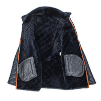 Veste bomber classique de haute qualité Silo Sports B3 pour homme en cuir de mouton, col en fourrure de renard, taille plus, fermeture éclair noire, tricotée