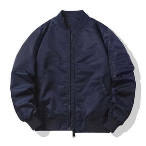 2025 nouveau produit blanc hiver hommes Bomber veste broderie personnalisée hommes vestes manteaux haute rue Style couleur unie Polyester - Product Image 4