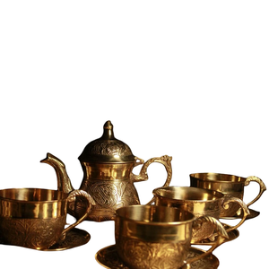 Juego de Teteras de Metal para Servir Té y Café, Decoración de Mesa para el Hogar y Jardín, Diseño en Relieve - Product Image 5