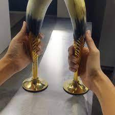 แก้วบัฟฟาโลฮอร์นสำหรับปาร์ตี้สละโสดแก้วช็อตแตรหมุนด้วยมือสำหรับชิมวิสกี้ระดับพรีเมียมสำหรับตกแต่งร้านอาหาร - Product Image 4