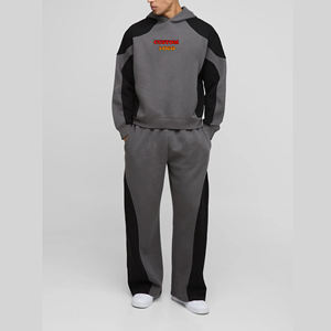 Ensemble survêtement pour homme en coton 100% de haute qualité, logo imprimé sur écran personnalisé, poids moyen, hiver, taille plus, 2 pièces - Product Image 6