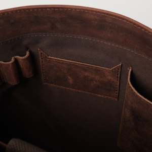 Carismatico Men's Vintage Distressed Brown Leather Messenger <b>Bag</b> - Product Image 6