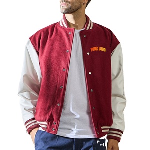 OEM/ODM Chaqueta universitaria serigrafiada personalizada para hombre Cierre de botón Estilo de carrera con logotipo frontal al por mayor - Product Image 4