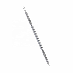 Stainless Steel Handle Stainless Steel Head <b>Blackhead</b> Pimple <b>Extractor</b> Squeezing Ring <b>Tool</b> for Nose Face Beauty Care - Product Image 3
