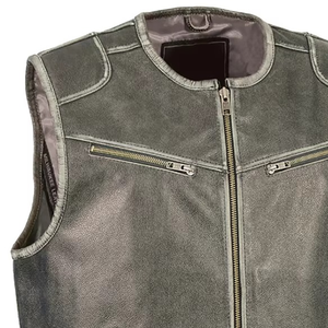 Fabricants et fournisseurs de gilets en cuir pour hommes, gilets en cuir pour moto, gilets en cuir tendance, fabriqués au Pakistan - Product Image 6
