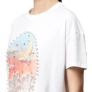 เสื้อยืดผู้หญิงคุณภาพสูงสำหรับฤดูร้อน แขนสั้น ไซส์ใหญ่ ผ้าเจอร์ซีย์ ระบายอากาศได้ดี สีพื้น ย้อมสีเรียบ 100% ผ้าฝ้าย แห้งเร็ว - Product Image 5