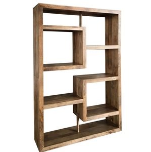 Organizador de almacenamiento de madera de acacia y mango sin terminar, estante de exhibición, estantería de escritorio de madera ajustable - Product Image 5