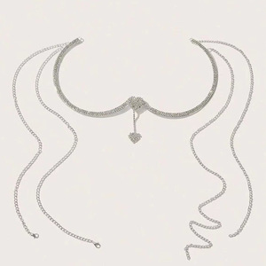 Populaire amour plaqué or strass soutien du sein mode discothèque fête Sexy mamelon Piercing corps chaîne poitrine décoration - Product Image 5