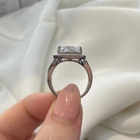 Bague en argent sterling 925 Mehrajudin Gems, style classique, sertie de pierres précieuses rectangulaires taille princesse, certifiée par une tierce partie
