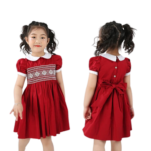 Robe de Prince de bonne qualité pour enfants robes de haute qualité décontractées en gros à manches courtes ODM OEM à fleurs smockées nouvelle mode bébé fille - Product Image 6