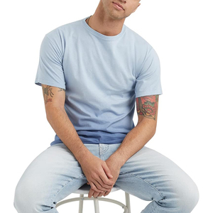 Camiseta para hombre, camiseta transpirable de 150 gramos, camiseta en blanco de algodón pesado en blanco, de algodón 100% camiseta personalizada, servicio OEM ODM - Product Image 3