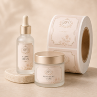 Étiquettes personnalisées pour soins de la peau, autocollants circulaires transparents en PET amovibles pour pots de sérum et crèmes, anti-humidité, marque privée, autocollants durables