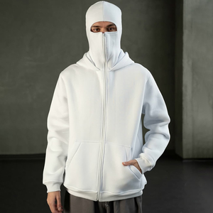 Balaclava à capuche double imperméable en polaire unie pour homme et femme, automne-hiver - Product Image 1
