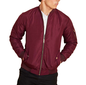 Blouson d'aviateur d'hiver de haute qualité de couleur unie OEM pour hommes à bas prix col montant bouffant motif respirant grande taille Options - Product Image 1