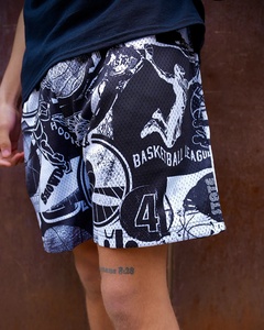 Short en maille vintage pour homme Séchage rapide Respirant Durable Gym Running Vente en gros Prix d'usine Cordes sublimées à l'intérieur - Product Image 2