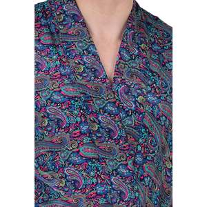 Kimono Elegante para Hombre, Azul y Rosa, Estilo Boho, de Seda, con Estampado Persa Paisley, Suave y Cómodo, de Satén Tejido, Corto, Talla XL, para Usar en Casa en Invierno - Product Image 2