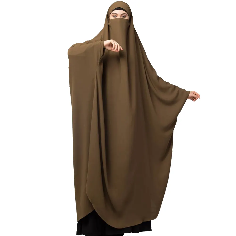 Müslüman kadınlar uzun elbise iki parçalı Maxi islam giyim bayanlar için 2024 toptan geleneksel arapça 3 katmanlı Abaya Kaftan
