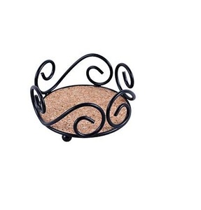 Support de dessous de verre en métal Ensemble de 6 sous-verres avec base en liège Ensemble de dessous de verre et de plateau Ustensiles de cuisine et restaurants - Product Image 4