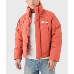 Chaqueta Acolchada Personalizada con Logotipo para Hombre, Chaqueta de Invierno Acolchada, Ropa de Abrigo con Capucha de Dos Tonos, Chaqueta de Burbuja con Cuello Alto - Product Image 1