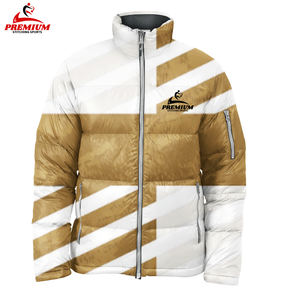 Veste d'hiver personnalisable de créateur pour hommes capuche brillante à bulles grande taille rembourrée pour l'extérieur fermeture à glissière réversible - Product Image 1