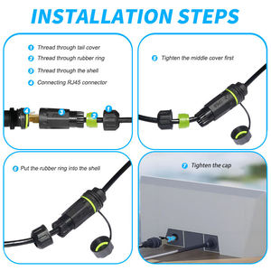 Adaptateurs Mini RJ45 en alliage de nylon Étanche IP68 Certifié CAT6A Haute stabilité mécanique Bulk Starlink Gen <span class=keywords><strong>3</strong></span> Connexion réseau - Product Image 6