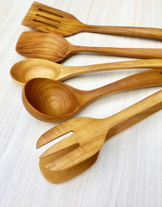 Juego de cubiertos de madera hechos a mano, utensilios de picnic y barbacoa, cubiertos ecológicos listos para bodas para exportar desde la India - Product Image 4