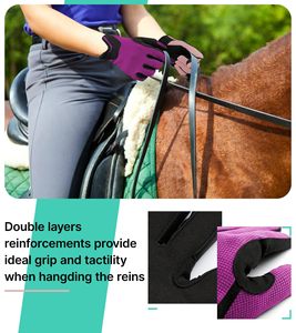 ถุงมือหนังขี่ม้าสำหรับผู้หญิงถุงมือขี่ม้าและขี่ม้าสำหรับผู้หญิงถุงมือนิรภัยลายดาวมีสไตล์ใหม่สำหรับฤดูหนาว - Product Image 4