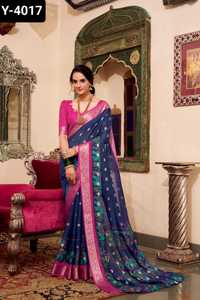 Trendy Women <b>Wedding</b> and Festival Function Wear Saree Collections for Women Low Price Kalamkari Print Poly Cotton Saree Blouse - Product Image 6