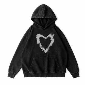 Último estilo lavado con ácido personalizar logotipo impreso hombres sudaderas con capucha 100% de alta calidad pesado GSM tela suministro directo de fábrica hombres sudaderas con capucha - Product Image 1