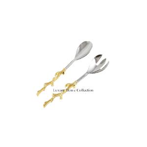 ชุดช้อนส้อมและช้อนโลหะสแตนเลสแบบทันสมัยชุดช้อนส้อมมีดมีดดีไซน์สวยงามเงางามมีด้ามจับ - Product Image 3