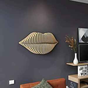 Phong Cách Lớn 3D Tường Nghệ Thuật Tham Số Môi Đỏ Thiết Kế Cho Phòng Tập Thể Dục Salon Mát Trang Trí Gỗ Thủ Công Mỹ Nghệ Tường Treo Cho Sinh Nhật - Product Image 5