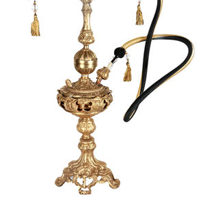 Cachimba de Lujo Hercules |   Cachimba de Latón Estilo Antiguo Hecha a Mano con Acabado Lacado, Detalles Ornamentales y Manguera Premium - Product Image 1