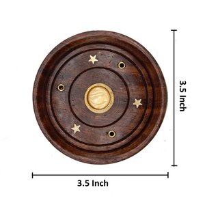 Quemador de Incienso Compacto de Madera Hecho a Mano y Soporte para Varillas, Atrapasueños Pulido para Meditación y Aromaterapia - Product Image 2