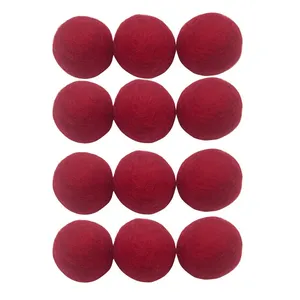 Bolas de fieltro de lana de 5cm y 2 pulgadas, cuentas 100% de lana Natural para decoración del hogar, atrapasueños, guirnalda, artesanía, proyecto DIY rojo de 50mm