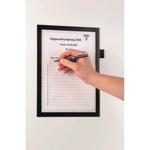 Cadre magnétique auto-adhésif noir DIN A4 durable, ouverture frontale, porte-notes et cartes, 1 pièce. Par paquet - Product Image 1