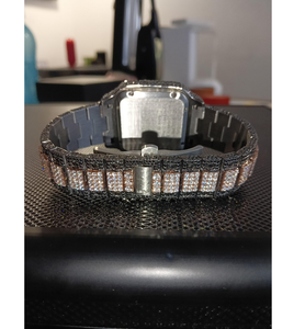 นาฬิกาควอตซ์เพชรโมอิสซาไนต์สแตนเลสสตีลระดับพรีเมียมสำหรับผู้ชาย โดดเด่นด้วยประกายวิบวับระดับ VVS ดีไซน์โดดเด่น สง่างาม หรูหรา ผลิตด้วยความประณีต - Product Image 6