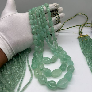 ลูกปัดรูปไข่สีเขียวมรกตแบบรัสเซียคุณภาพระดับพรีเมี่ยม6x8มม. ถึง18X21มม. อัญมณีสีเขียวหลวมสำหรับเครื่องประดับ - Product Image 2