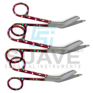 SUAVE CHIRURGICAL INSTRUMENTS Ciseaux à pansement en acier inoxydable incurvés et droits personnalisés Source d'alimentation manuelle - Product Image 6