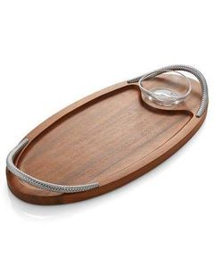 COMPARED FARMOUSE bandeja redonda de madera de acacia para servir para cocina, hogar o Hotel, vajilla de estilo clásico para fiesta o ser de comida - Product Image 3