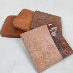 Sous-verre en résine époxy et bois River Design pour décorations de table, design luxueux, fait main, finition très polie, provenance Inde - Product Image 1