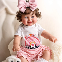 Poupée Reborn Babeside Malia 20 pouces en vinyle, mini jouet en peluche, poupée de mode, princesse, fille, longues boucles brunes, peinte à la main