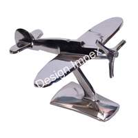 Modèle d'avion en aluminium coulé argenté de qualité supérieure, décoration de bureau, table, objets décoratifs, modèle d'avion plaqué nickel