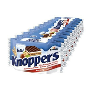 Galletas de chocolate Fresh Storck Knoppers con capas de oblea crujiente y relleno de avellanas, 5 x 40g, envueltas individualmente, venta al por mayor. - Product Image 2