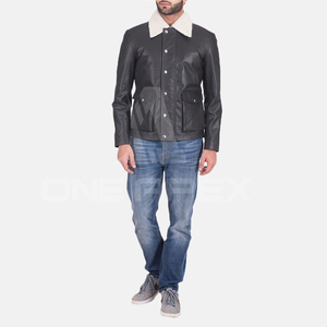 Chaqueta de cuero de calle de buena calidad 2025 para hombre, chaqueta de cuero de Color personalizado 100% para hombre a la venta - Product Image 5