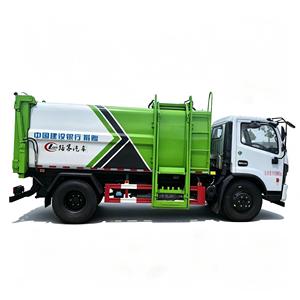 Camion compacteur de déchets à chargement latéral Dongfeng Dolica 10CBM, camion de collecte de déchets à chargement automatique avec benne de 240L - Product Image 1