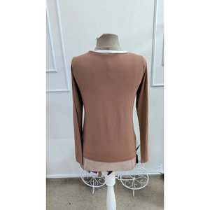 Women'<b>s</b> Long-Sleeve V-Neck Button Detail Viscose <b>Blouse</b>, 37659 - Coffee - Product Image 6